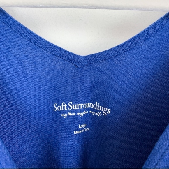 Soft Surroundings Women’s Blue Daphne V-Neck Dress Sz L - Picture 6 of 8